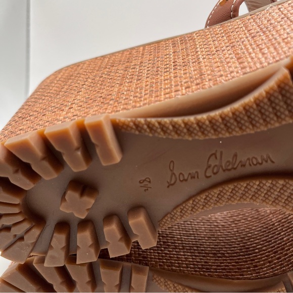 NWOB Sam Edelman Women's Laine Platform Wedge Sandal Color: Rich Cognac size 8.5 - Picture 11 of 11